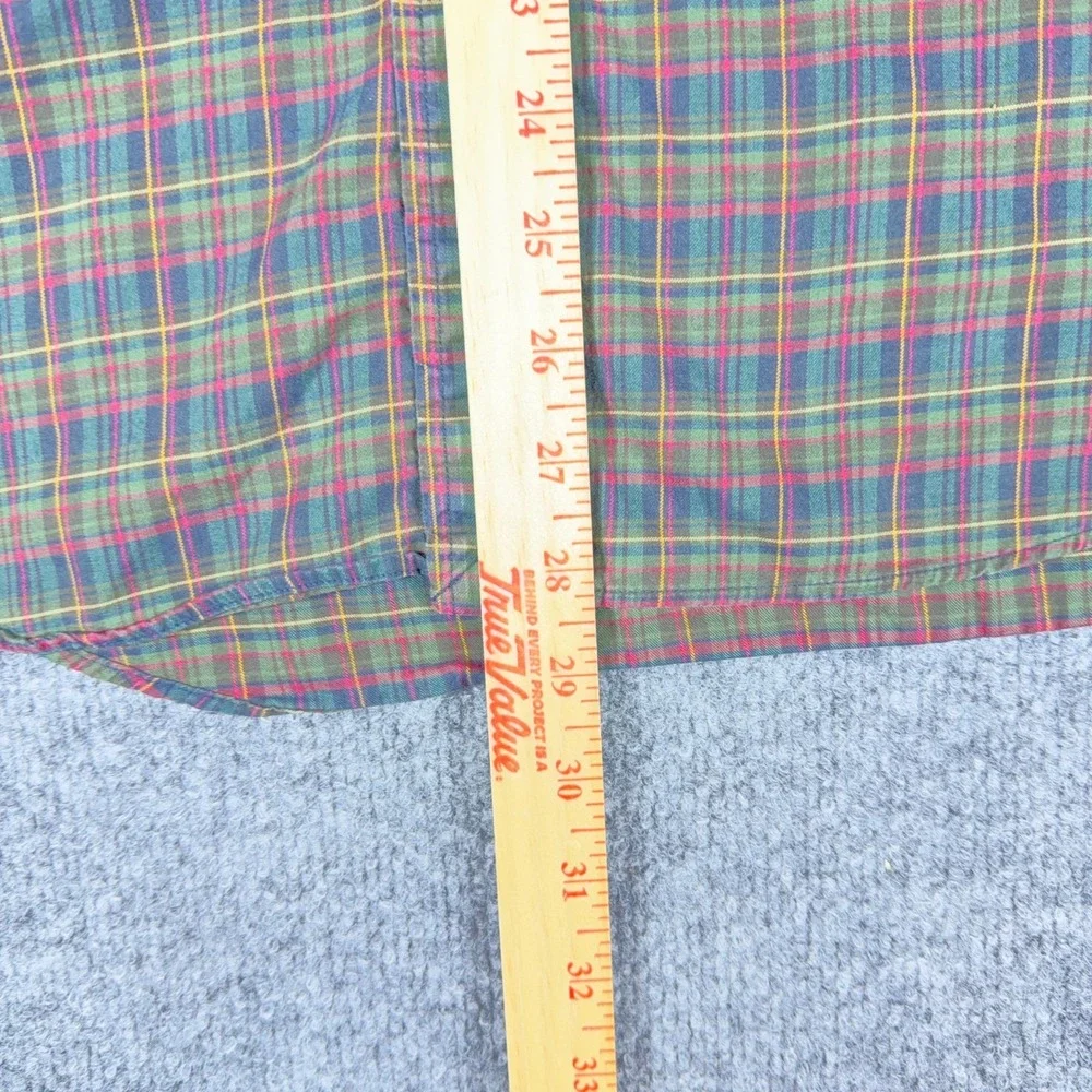 Polo Ralph Lauren Mens Green Plaid Button Down Shirt Cotton Long Sleeve XL